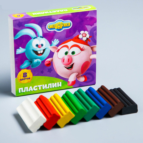 Пластилин СМЕШАРИКИ, 8 цветов, 120 г